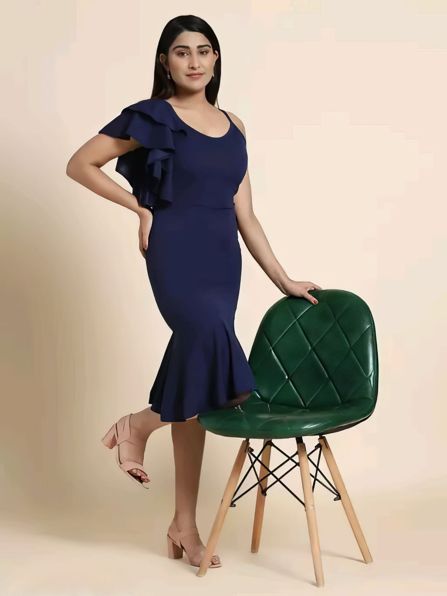 Bodycon A line One Piece Ruffle Dress