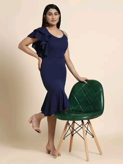 Bodycon A line One Piece Ruffle Dress