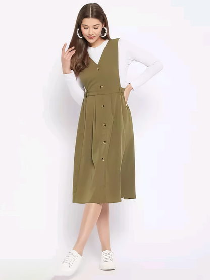 Pinafore Green Dress