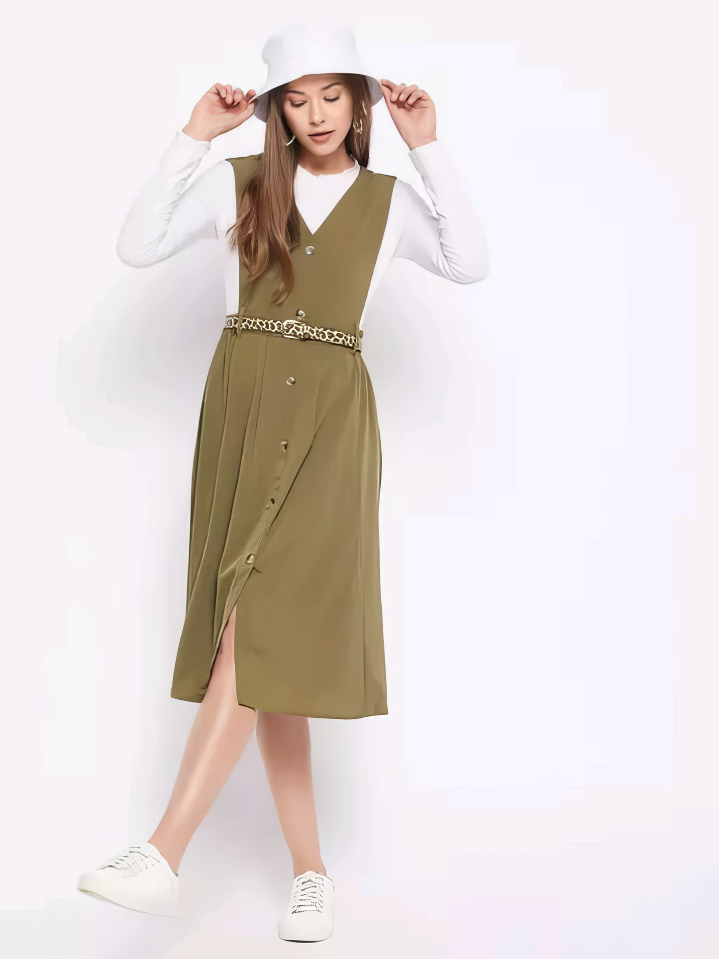 Pinafore Green Dress
