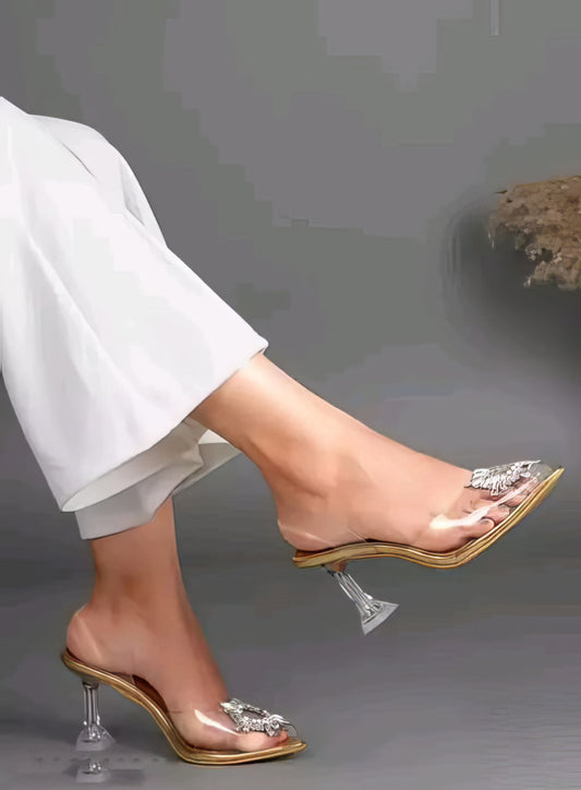 Transparent Embellished Heels