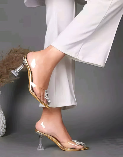 Transparent Embellished Heels