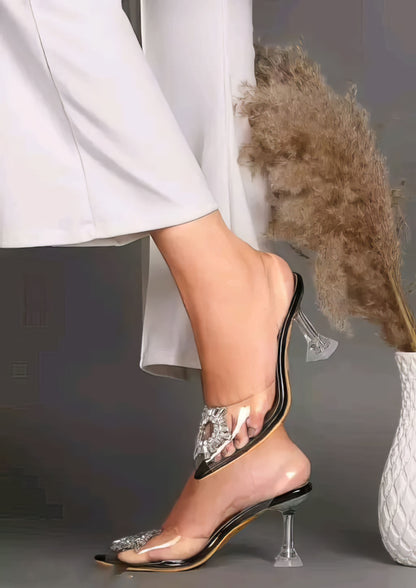 Transparent Embellished Heels