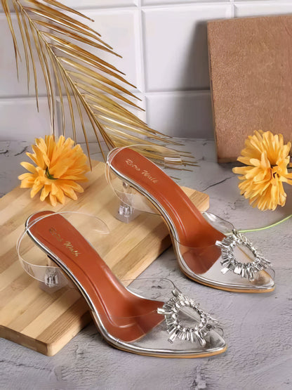 Transparent Embellished Heels