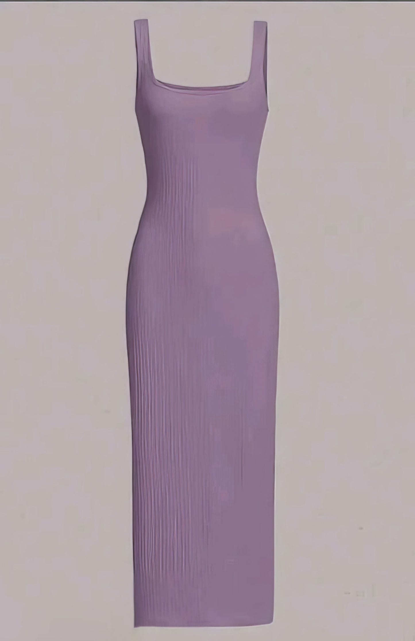 Solid Ribbed Square Neck Bodycon
