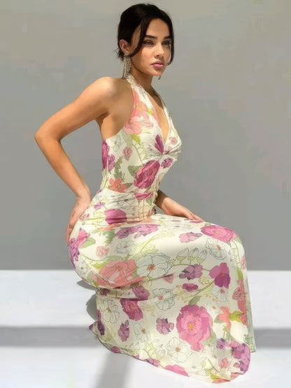 Magenta White Maxi Dress