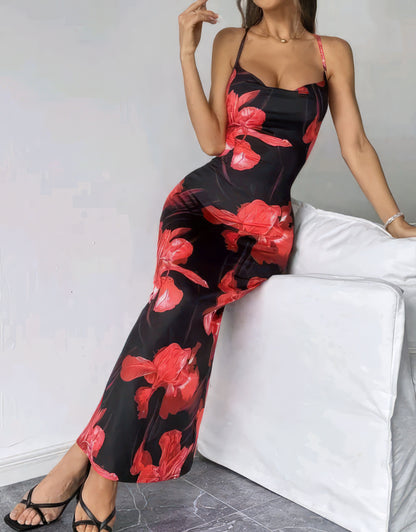 Black And Red Abstract One Piece