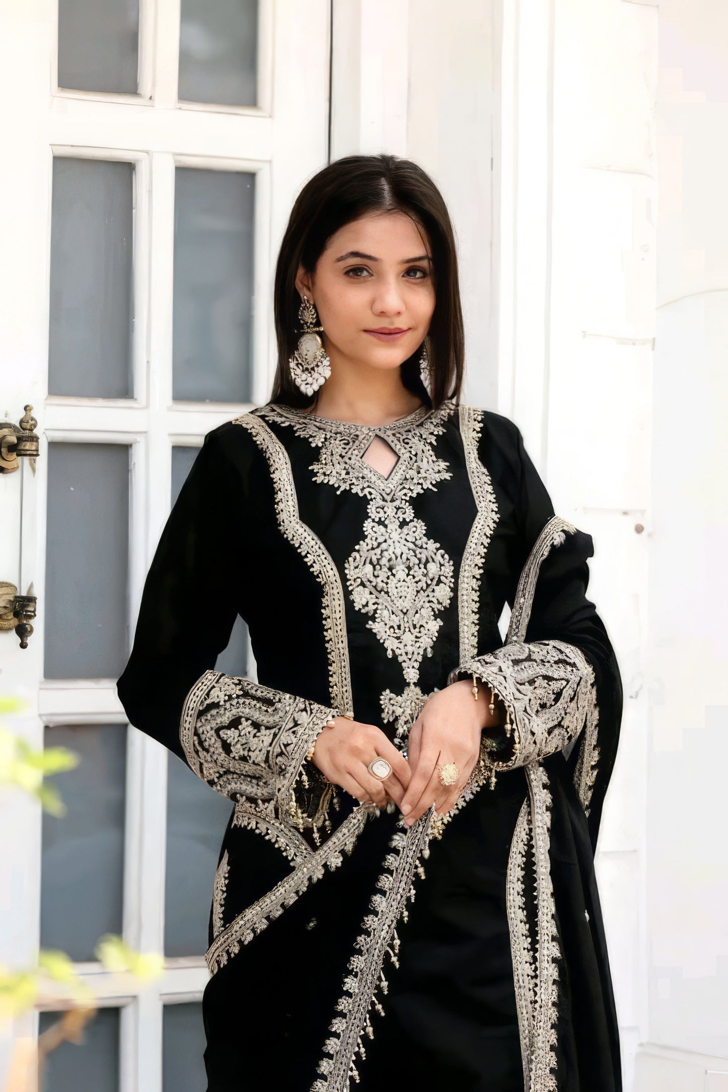 Elegance Partywear Kurti Plazzo Set