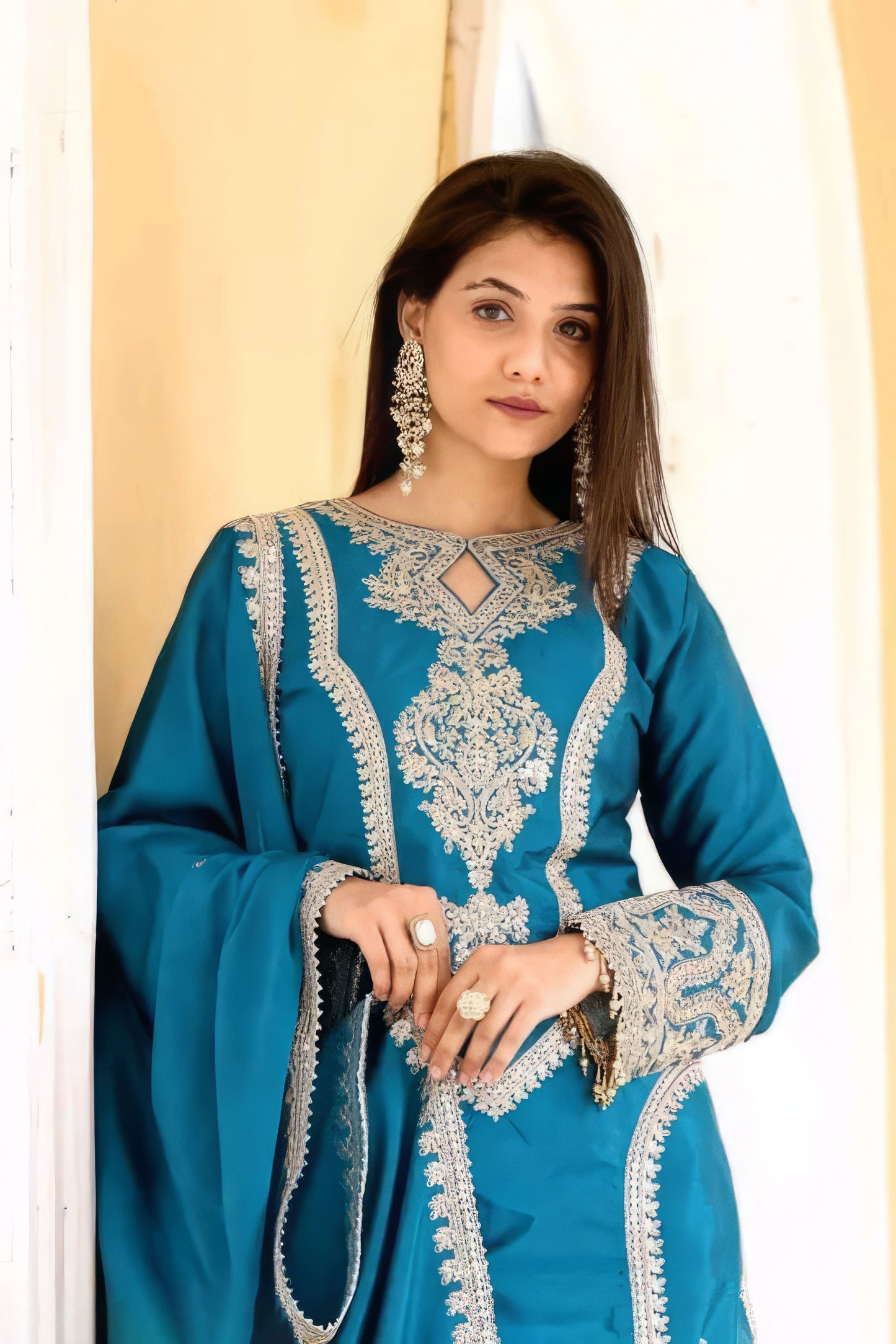 Elegance Partywear Kurti Plazzo Set