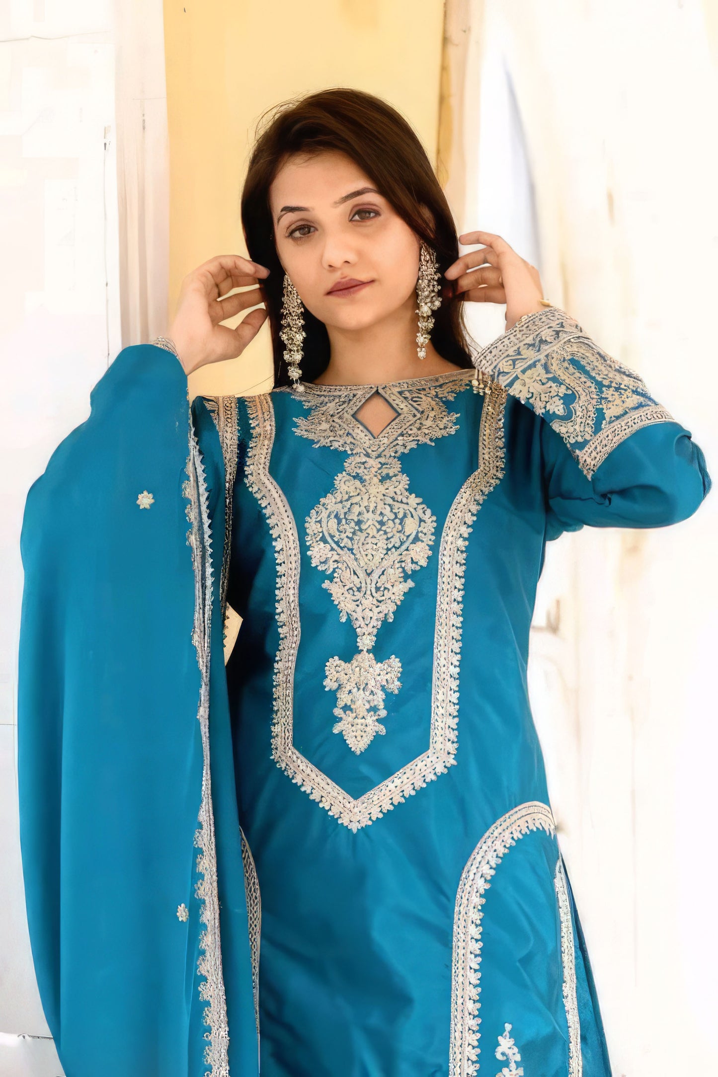 Elegance Partywear Kurti Plazzo Set
