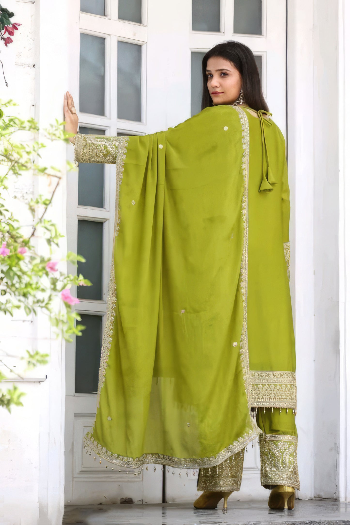Elegance Partywear Kurti Plazzo Set
