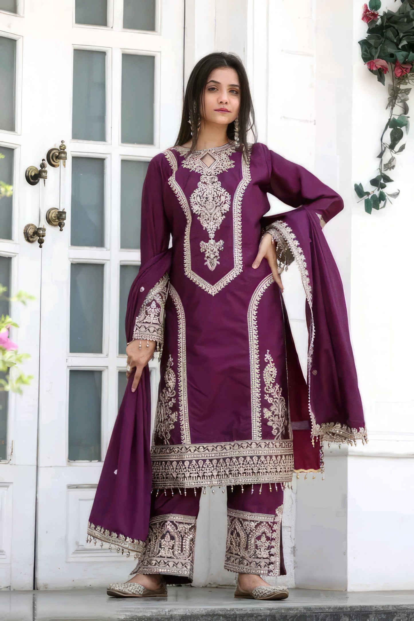 Elegance Partywear Kurti Plazzo Set