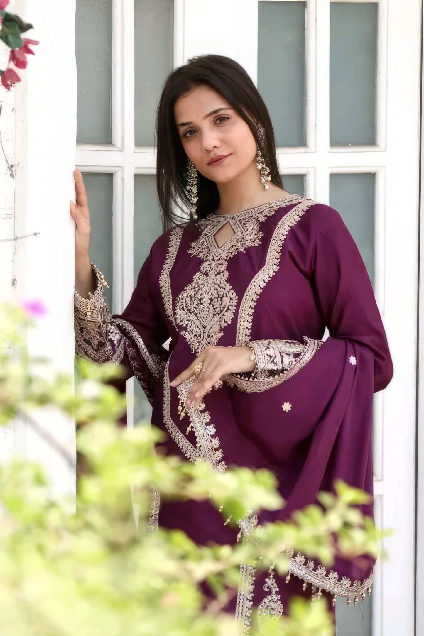 Elegance Partywear Kurti Plazzo Set