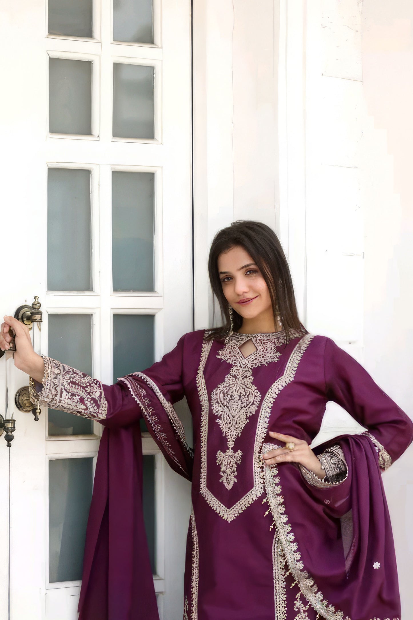Elegance Partywear Kurti Plazzo Set