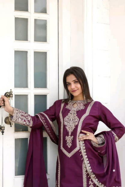 Elegance Partywear Kurti Plazzo Set