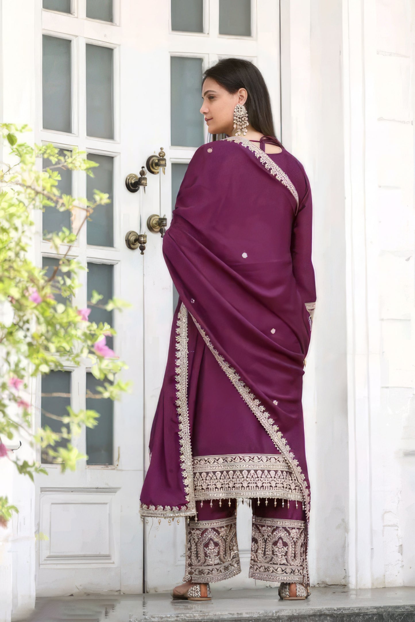 Elegance Partywear Kurti Plazzo Set
