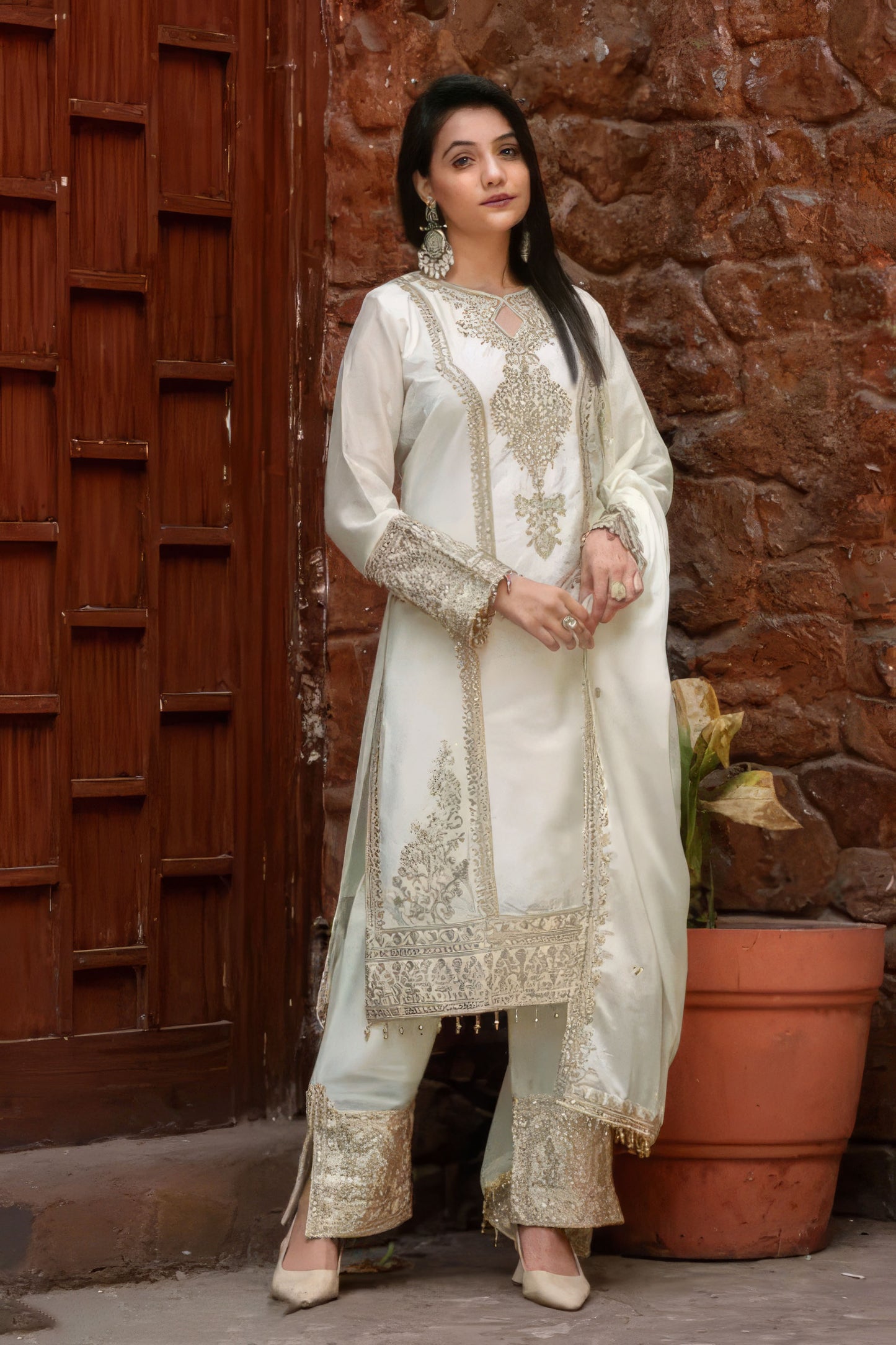 Elegance Partywear Kurti Plazzo Set