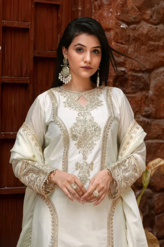 Elegance Partywear Kurti Plazzo Set