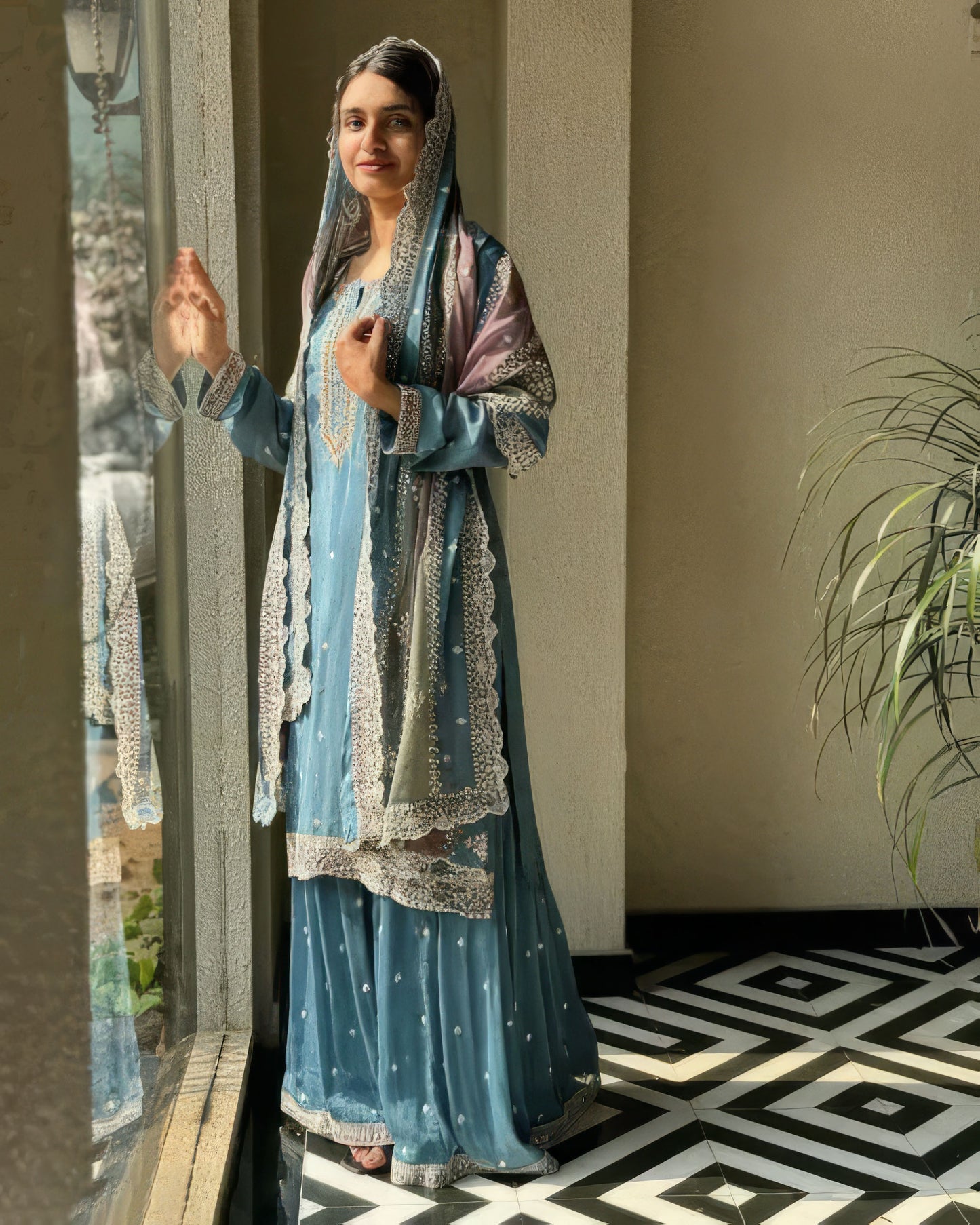Designer Heavy Fuax Georgette Top Duppatta Set