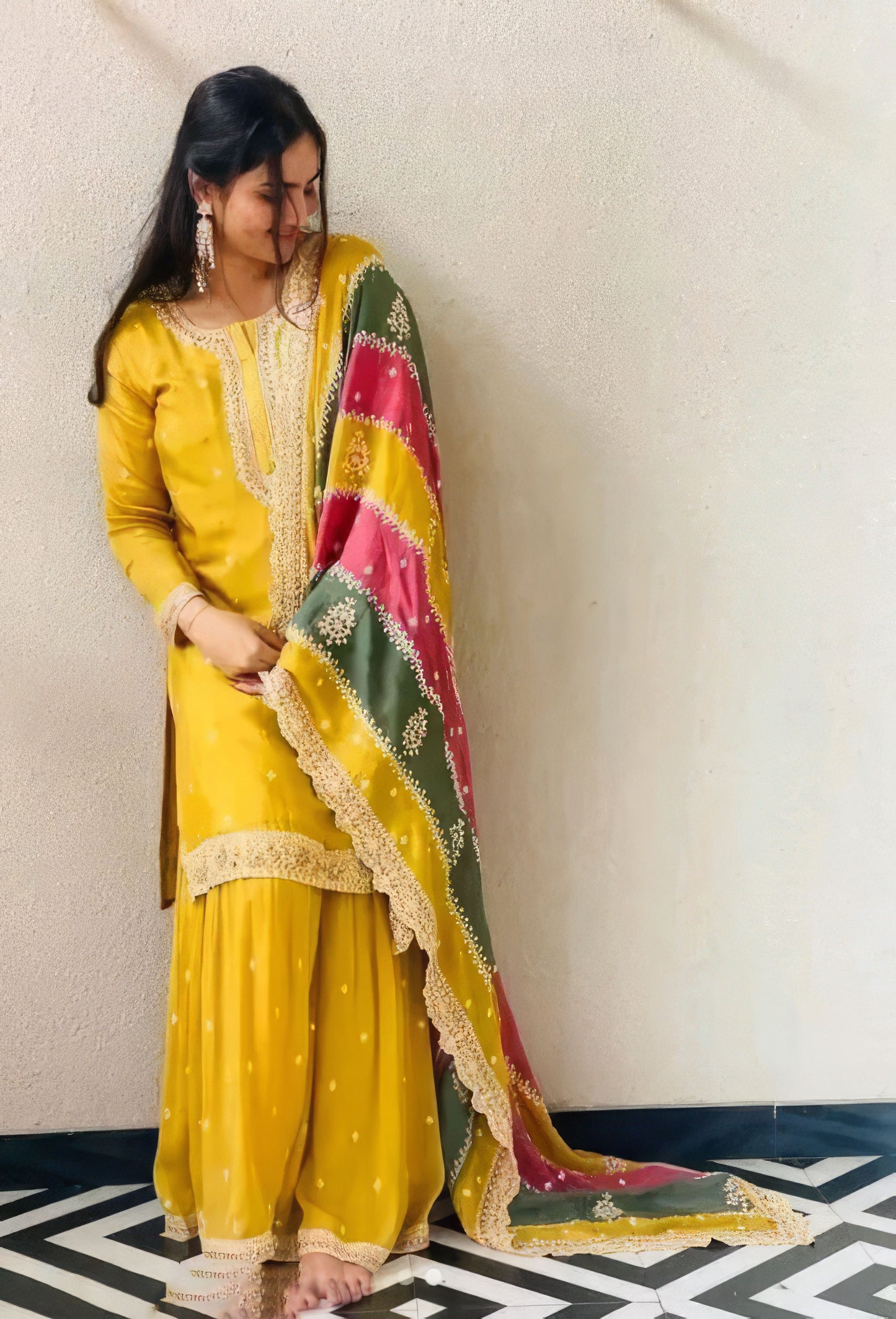 Designer Heavy Fuax Georgette Top Duppatta Set