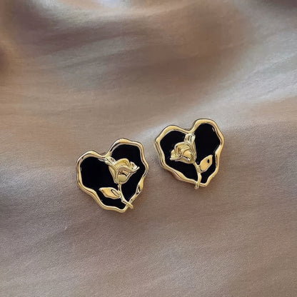 Black Jack Heart Earring