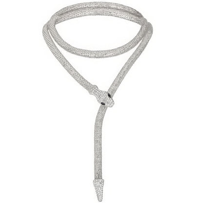 Serpeant Chain Necklace With Crystals