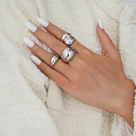 Jewels Galaxy Set of 3 Midi Finger Rings