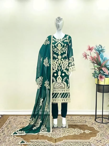 Designer Suit Set With Heavy Embroidery