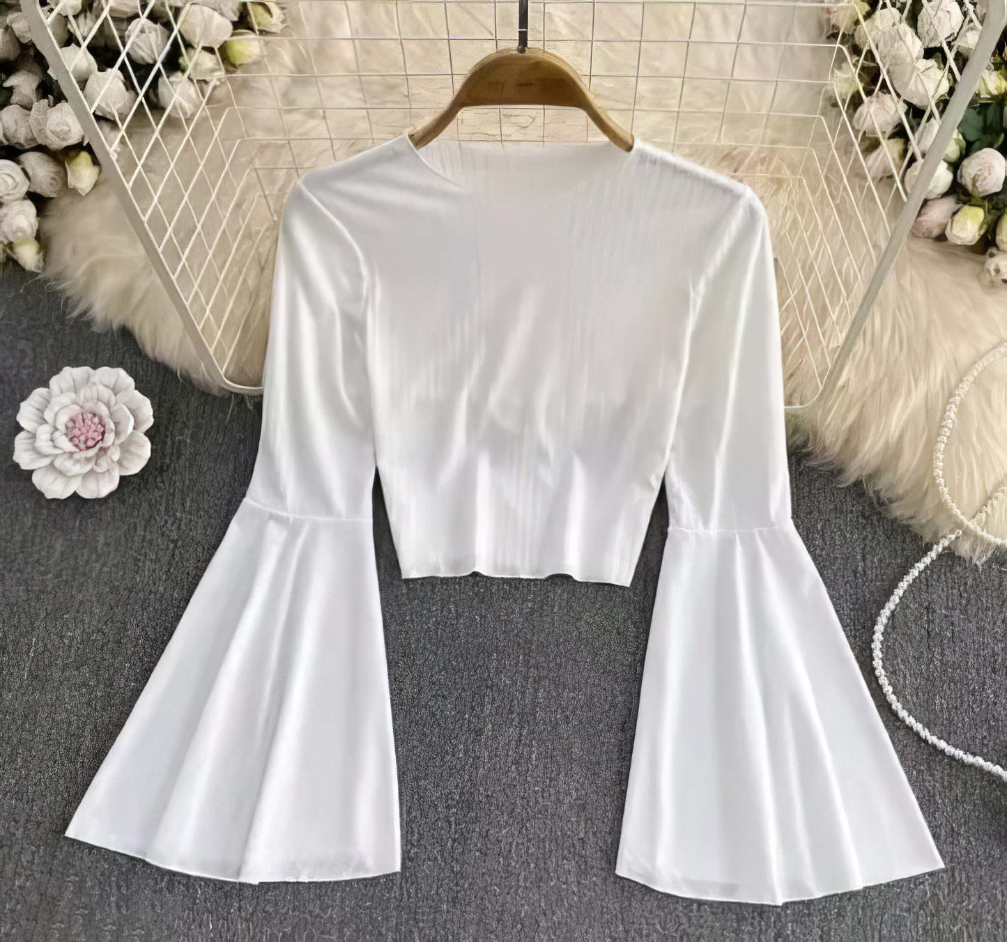 Rib-knit turtleneck top